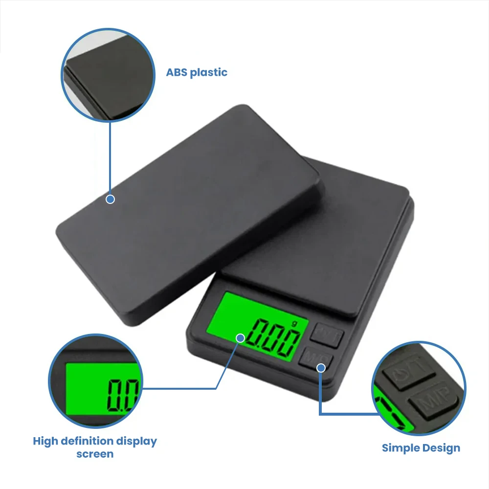Precision Digital Pocket Scale – 1000g x 0.01g Mini Travel Scale for Food, Jewelry & Grains with Backlit LCD LA-AA108