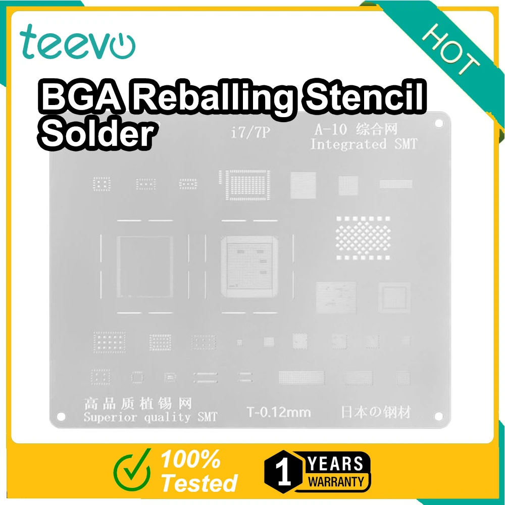 Teevo Kaisi 0.12mm BGA Reballing Stencil Solder Template for iPhone IC CPU (A-10)  7/7P