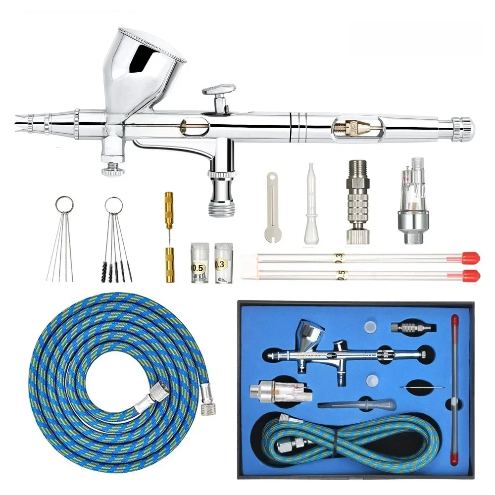 Nasedal Gravity Dual-action Mini 9cc Airbrush Paint Nail Spray Gun makijaż zestaw farb twarz sztuka tatuażu narzędzie do majsterkowania 0.2mm/0.3mm/0.5mm — zdjęcie 2