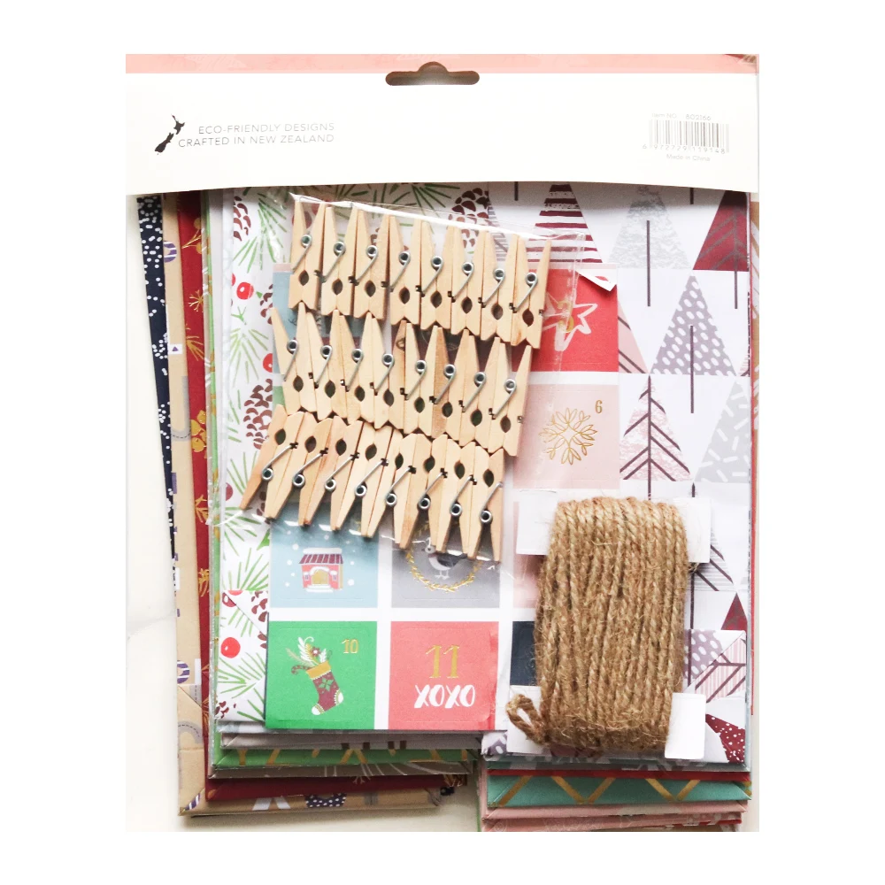 Kreative Vintage-Geschenktüten aus Papier, 24 Stück, Weihnachts-Adventskalender zum Selbstbefüllen, leere Papiertüten für Kinder – Detail 1