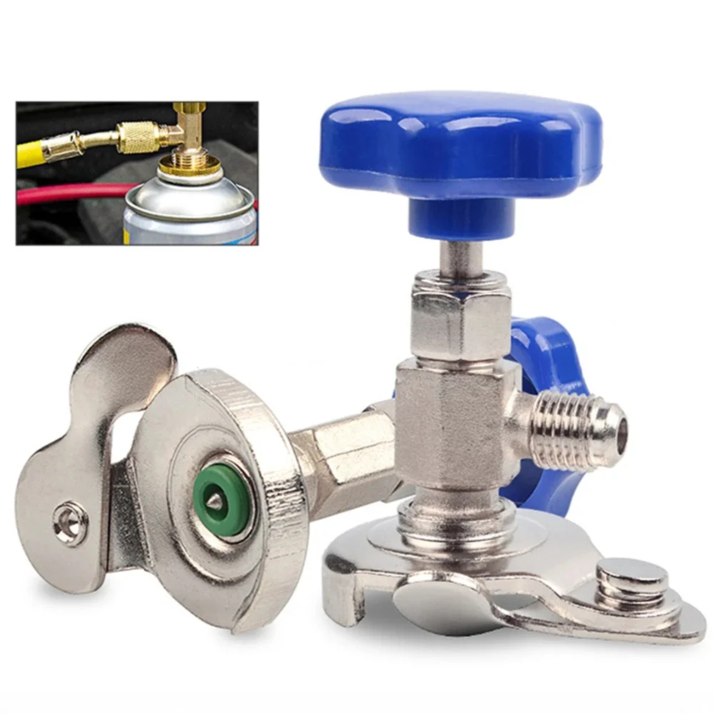 Freon r134a otwieracz zaworów uniwersalny R22 R600 R12 R410a kran na butelce do samochodu może podłączyć Adapter do instalacji g — zdjęcie 2
