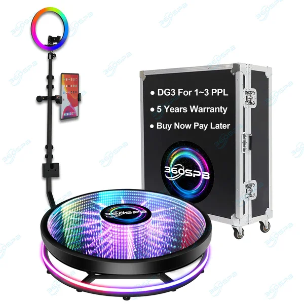 

360SPB Infinite LED DG3 32" Diamond 360 Photo Booth for Sale Automatic & Manual Spin For Weddings Events Parties