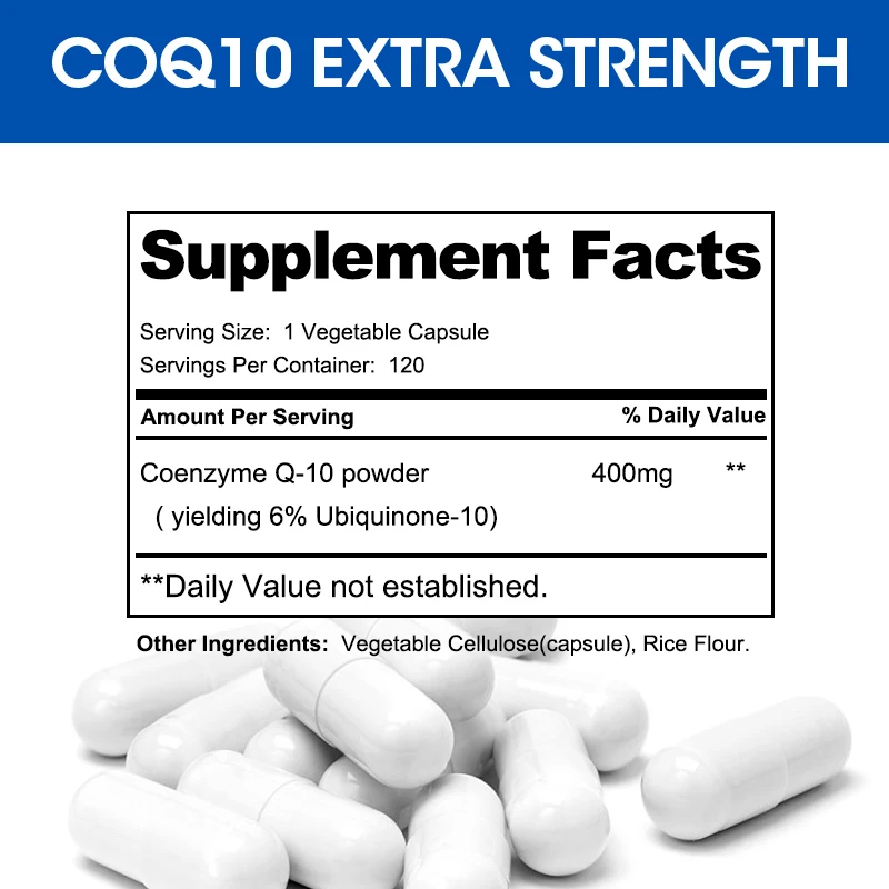 Balincer Coenzyme Q10-400mg - Supports energy production, core and circulatory health - immune support, non-GMO