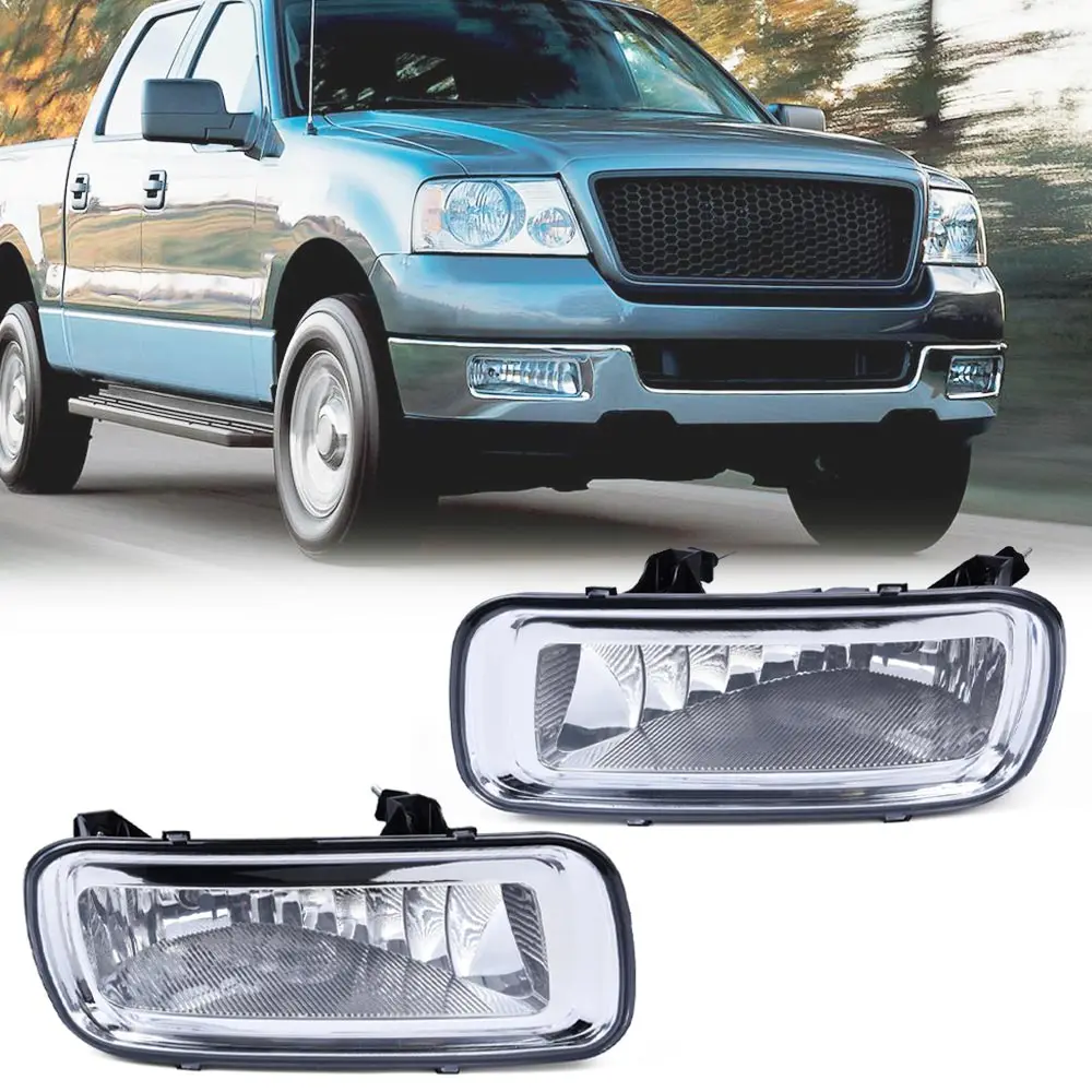 

Crossdesign 1Pair Car Front Bumper Fog Lights Clear Lens Fit for Ford F150 2004-2006; Fit for Lincoln Mark Lt 2006 Waterproof