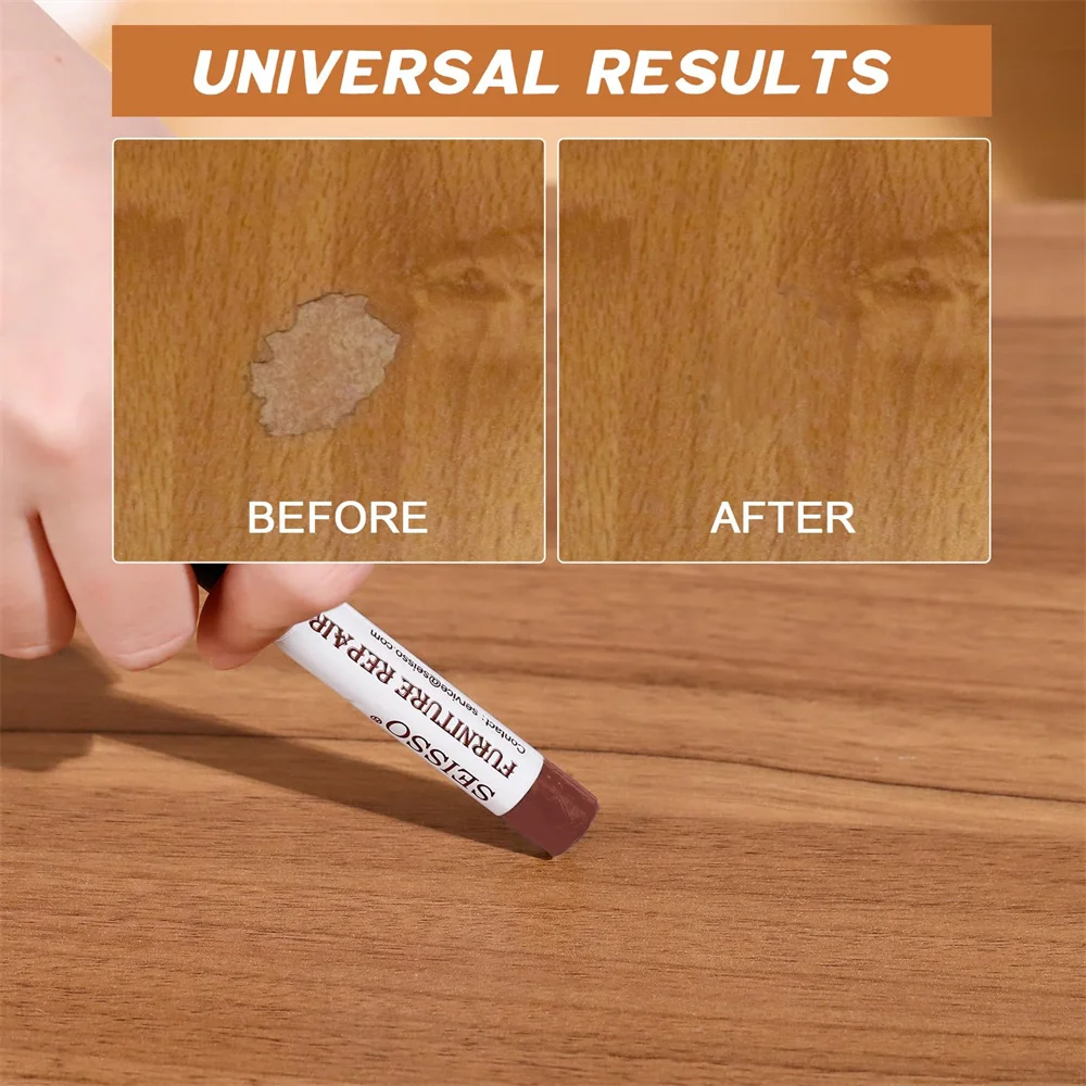 SEISSO 6 قطعة الخشب اللمس حتى أقلام الشمع الطلاء العصي عدة للأثاث صفح الطابق الخدوش ثقوب DIY بها بنفسك استعادة مكتب المنزل