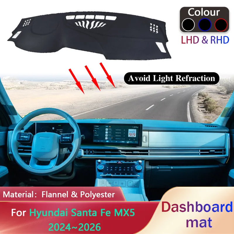 

Car Dashboard Cover Pad for Hyundai Santa Fe MX5 2024~2026 2025 Liner Anti-Slip Mat Sunshade Dashmat Carpet Anti-uv Accessorie