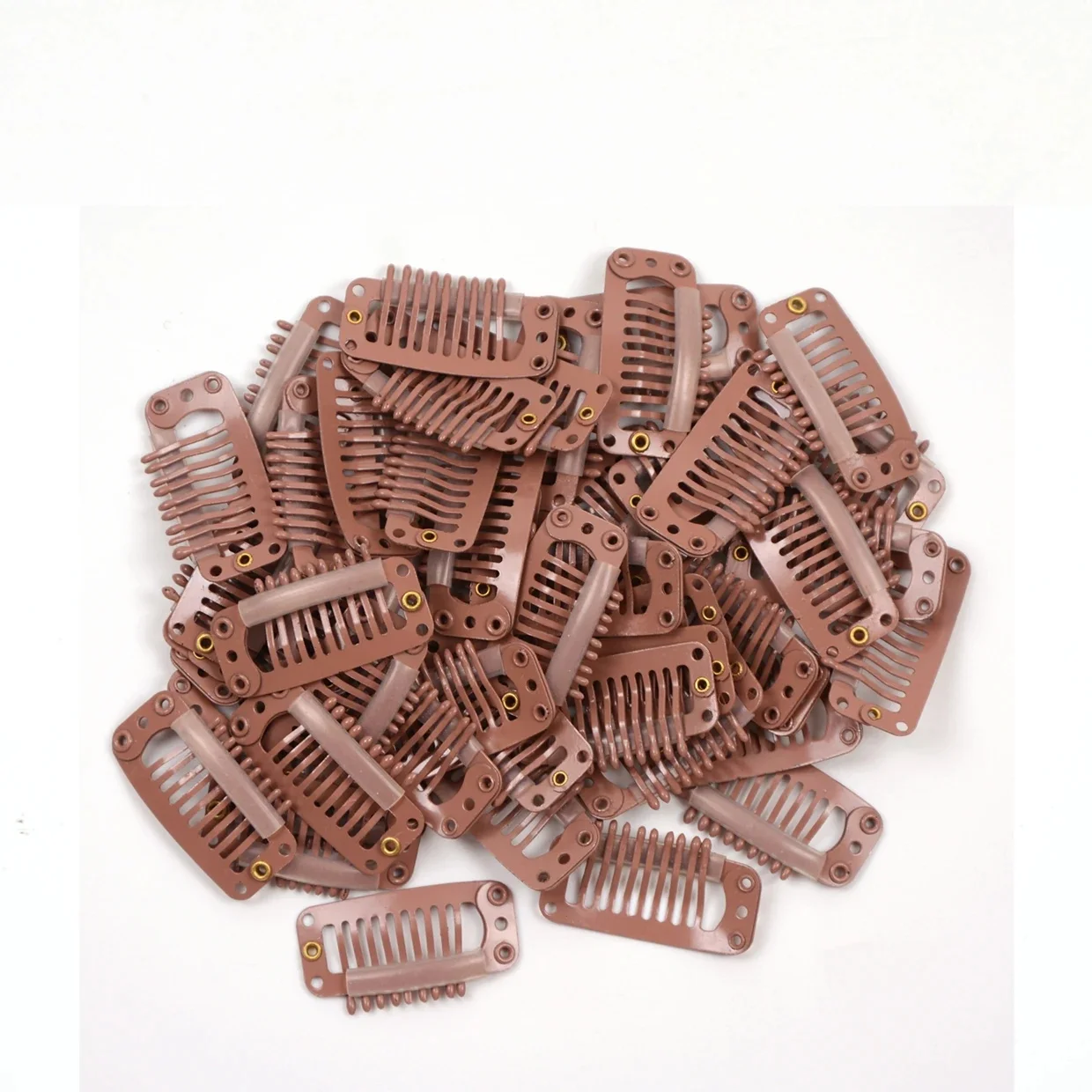 100 sztuk klipsy do przedłużania włosów metalowe peruki grzebień klipy 32mm/28mm Snap klips do włosów akcesoria do przedłużania włosów narzędzia — zdjęcie 2