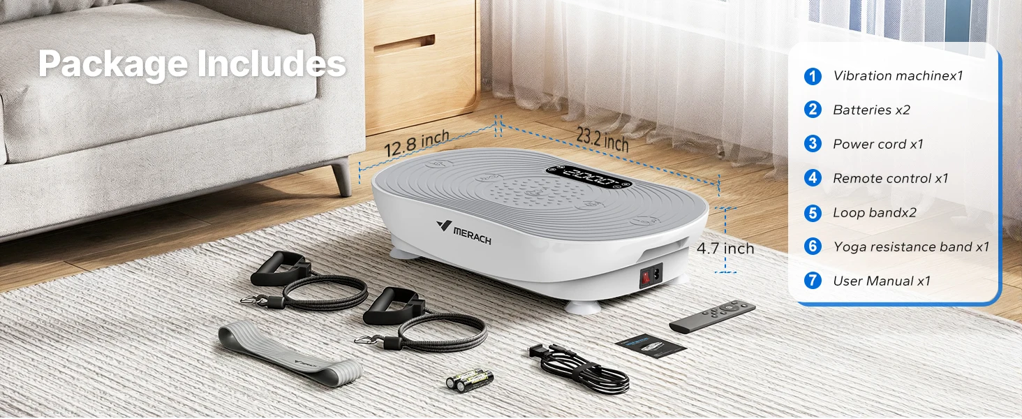 MERACH Vibration Plate for Weight Loss & Shaping 99 Speed Levels, Enhanced Vibration, Bluetooth Speaker, LED Touchscreen