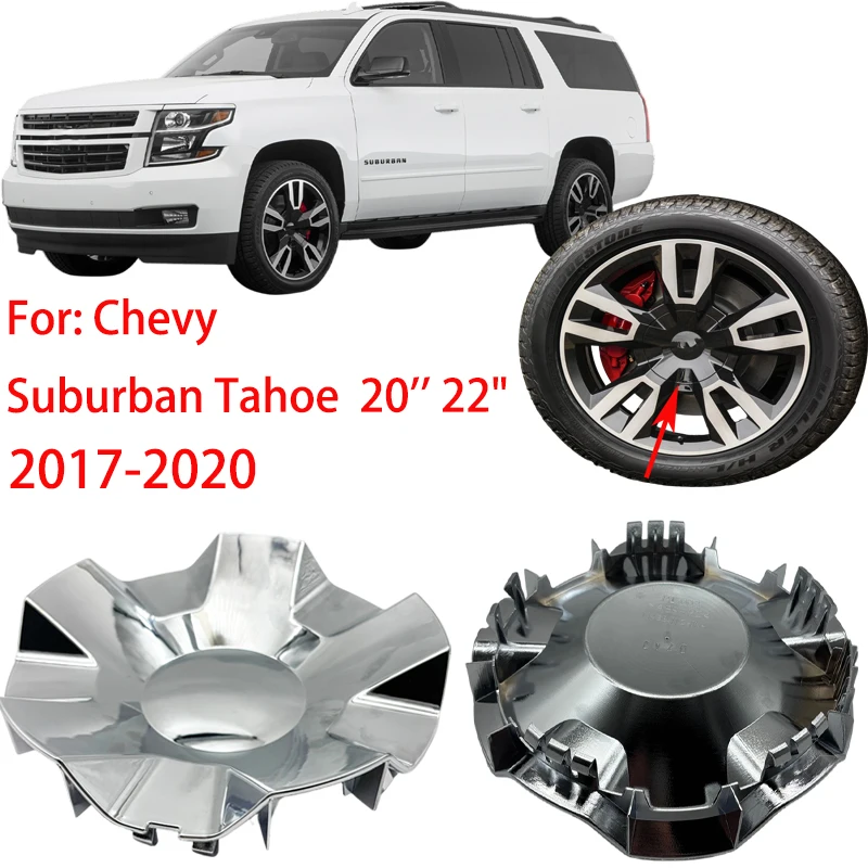 

Сменные чехлы на колпаки для: обод Chevy Suburban Tahoe 20 дюймов 22 дюйма 2018-2020 гг. # 23217261 # 84128121-4шт (хромированное серебро)