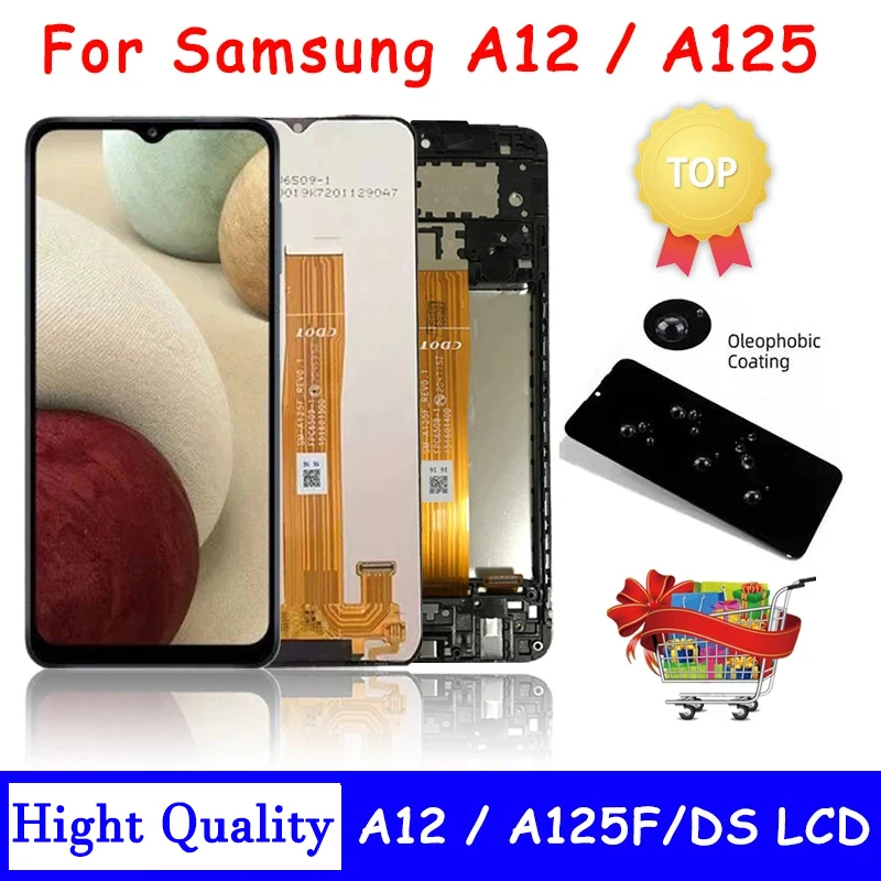 High Quality For Samsung A12 A125 LCD A125F SM-A125F Display Touch Screen Digitizer For Samsung A125 Screen Replacement