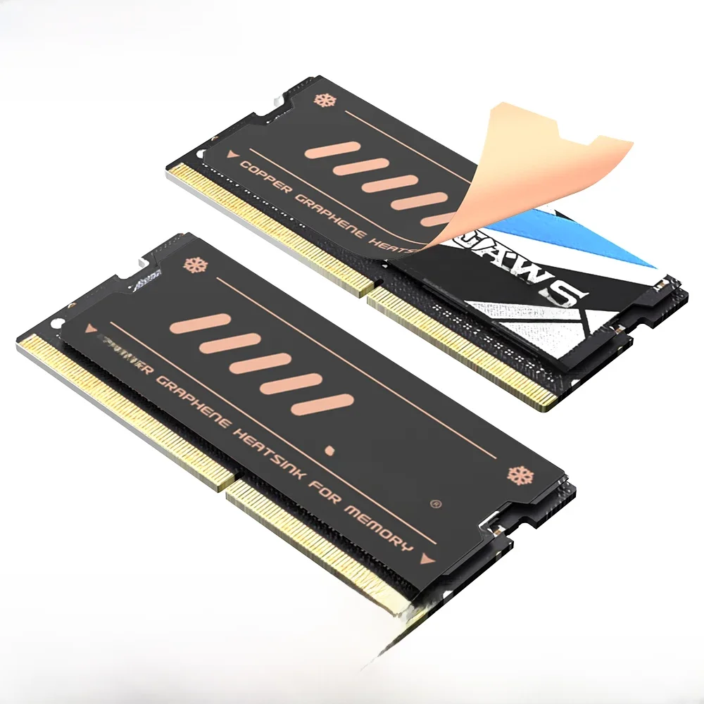 JEYI Graphene Laptop RAM Heatsink, Dual-Layer Graphene and Copper Foil Design Cooler Memory Radiator for DDR5 DDR4 DDR3 DDR2