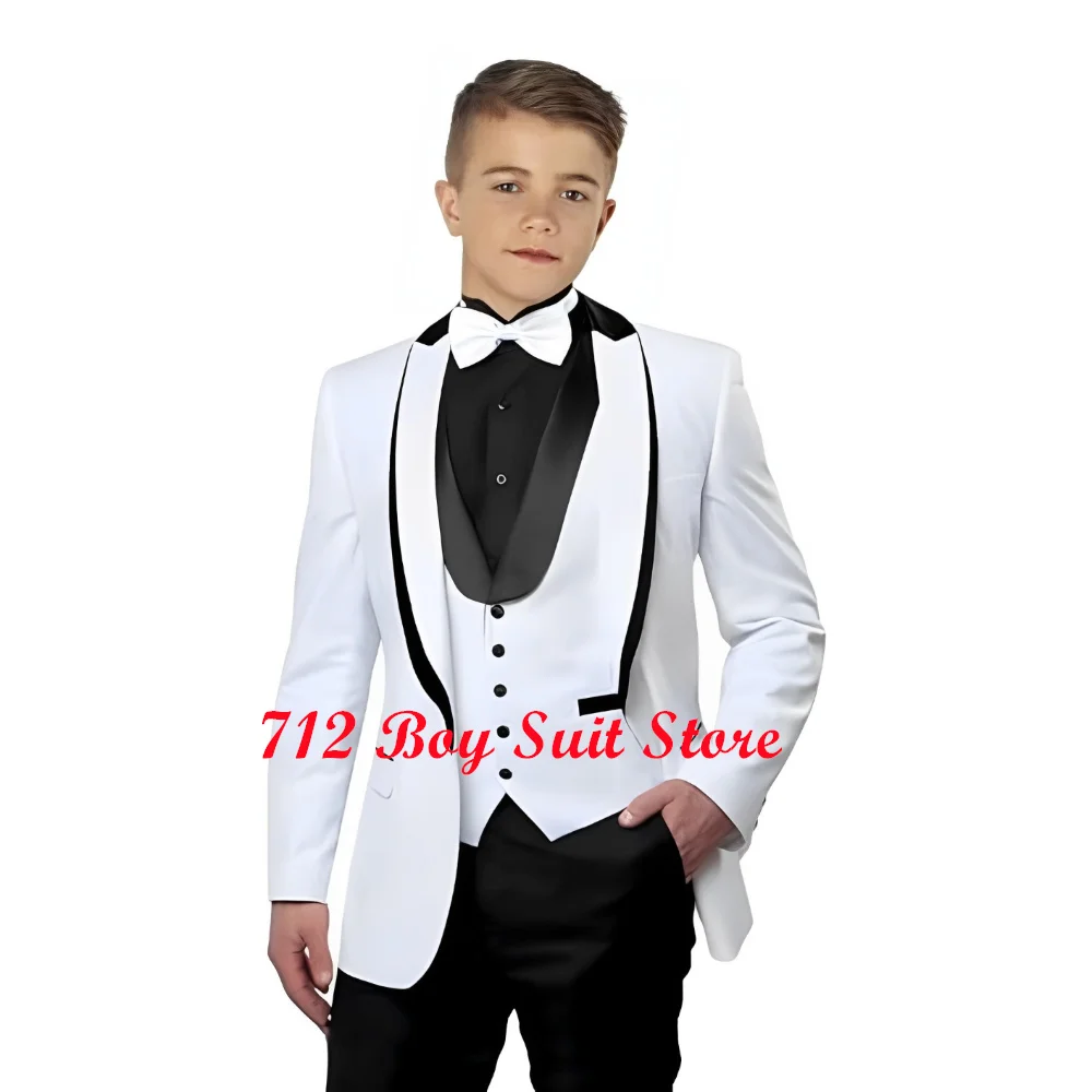 Formal Boys Tuxedo 3 Pieces Set  Slim Fit Jacket Vest Pants Set Party Wedding Children's Blazer Dresswear Kids Suits Outfits