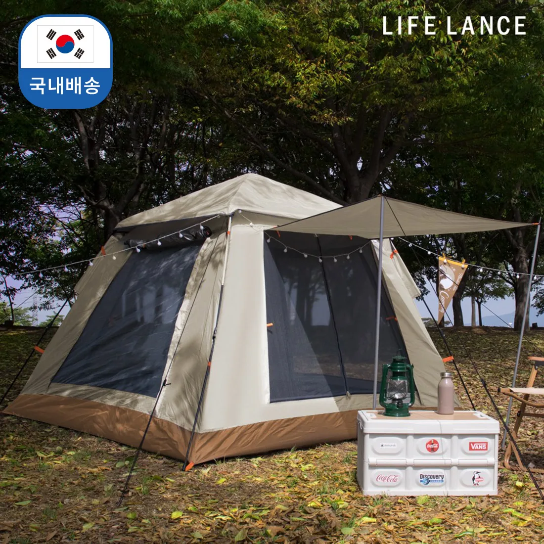 Smart Square Automatic Tent 라이프란스 스마트 스퀘어 오토텐트, 야외용 창문텐트, 완전 자동 개방 텐트, 비 방지, 햇빛 차단 텐트, 캠핑 텐트, 4~5인용, LIFE LANCE