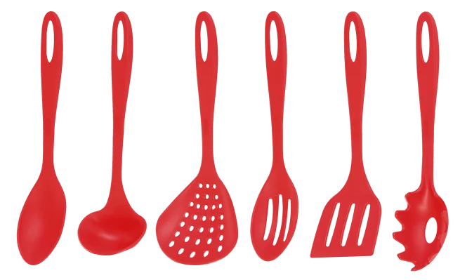 Conjunto de Utensílios de Nylon Vermelho 6 Peças Domama