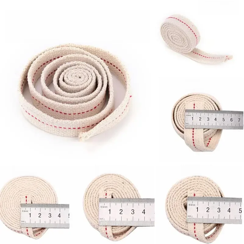 Noyau de mèche en coton plat de bain pour Eva à kérosène, lanterne d'éclairage de poêle, lampe à huile, matériel de bricolage exécutif, 1m, 1.1 cm, 1.2 cm, 1.5 cm, 2 cm, 2/2 cm