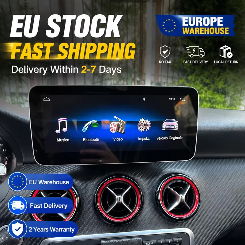 Autoradio MEKEDE con touchscreen, sistema Linux, CarPlay e Android Auto, unità centrale compatibile con MirrorLink per Mercedes-Benz Classe A, CLA, CLA W176 C117 X156 2012-2018