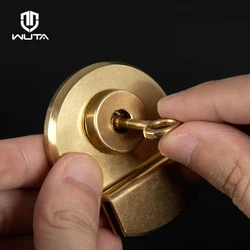 WUTA 100% Brass Bag Lock Accessories Vintage Round Twist Lock Key Metal Insert Lock DIY Leather Craft Hardware Handbag Luggages