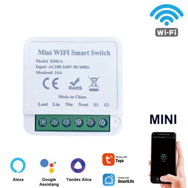 Mini Smart Zigbee Switch 16A Smart Home Automation Module Work HA Zigbee2mqtt  Alexa Google Home Smart Life App 2 Way Control