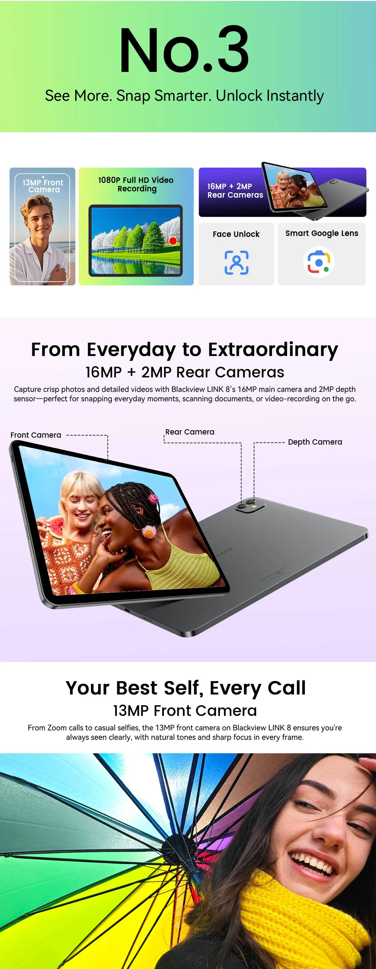 Blackview Link 8 Tablet PC 12.7 Inches 2K Display, Tablet with Wireless Keyboard and Mouse, 90Hz Gaming Android 15 Tablets, 36GB + 256GB