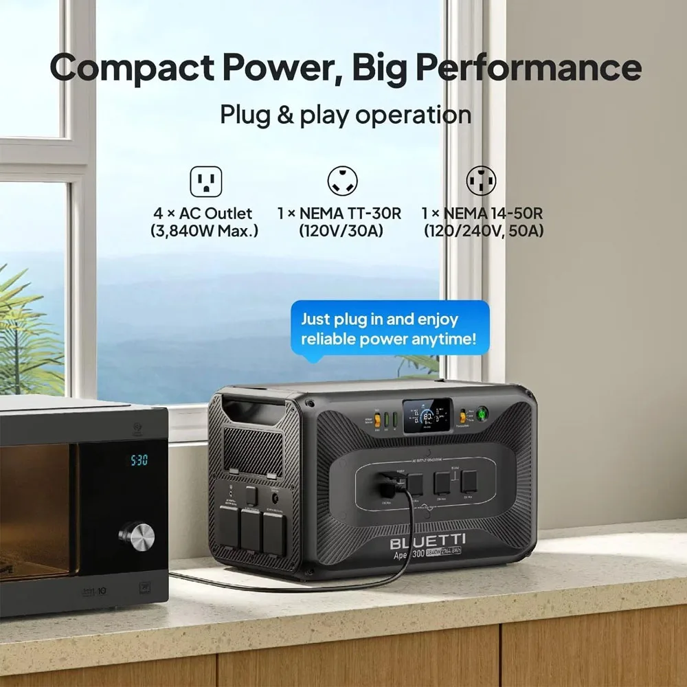 【تجديد 】محطة طاقة محمولة BLUETTI Apex 300 بقدرة 2764 وات في الساعة، محلول طاقة موثوق به للمنزل والخارج