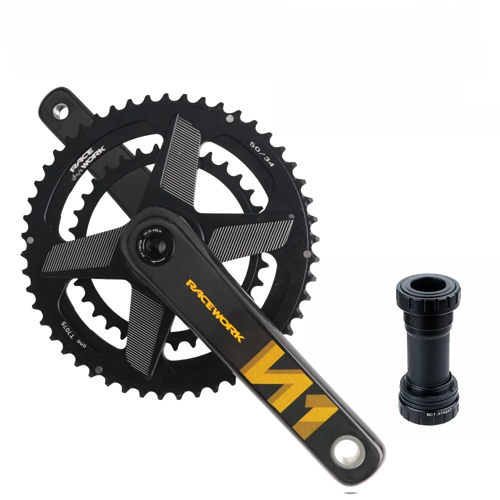 AliExpress RacewoRK RACEWORK Carbon Fiber Crankset Road Bike 11/12 Speed 40/42/44/46/50/52T 170mm Direct Mount Ultralight Cranks 50-34/52-36/53-39T