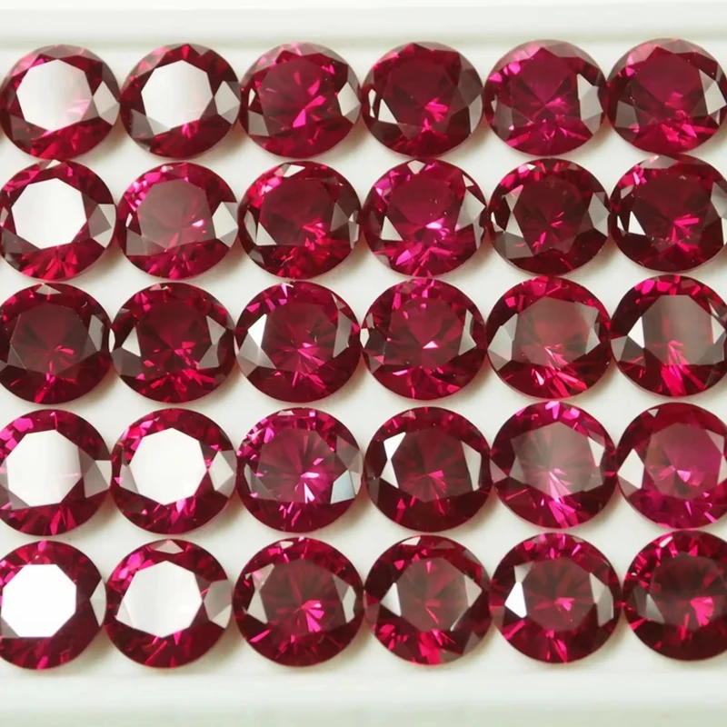 5 PCS/Set Ruby Gem Stone Natural Cutting Round Cut VVS Loose Gemstone For Charms Diy Jewelry Making Materials Collection Stone