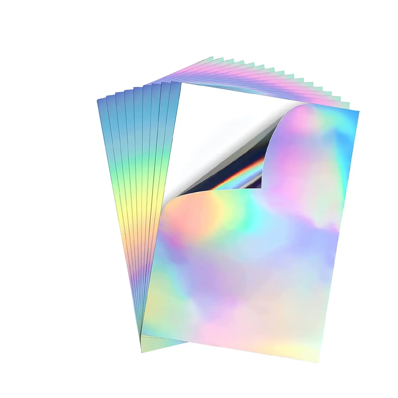 10 arkuszy A4 Holograficzny papier samoprzylepny do drukarek atramentowych i laserowych Winylowa naklejka Papier do druku Wodoodporny 8,3 "× 11,7" — zdjęcie 2