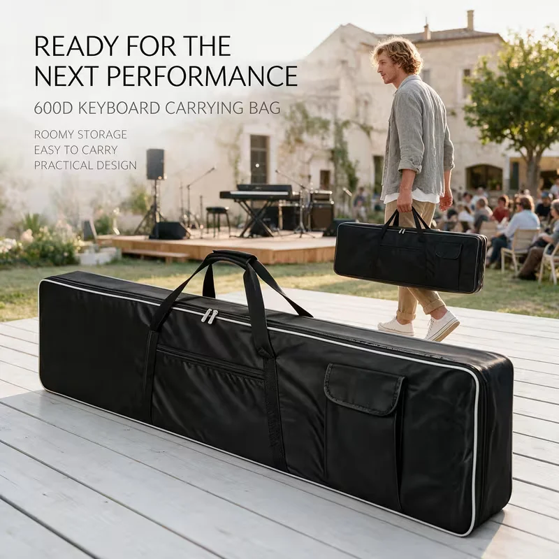 88 Key Keyboard Bag, Electric Piano Performance Storage Bag, Electronic Keyboard Storage Bag, 420D Oxford Cloth Strap Handle