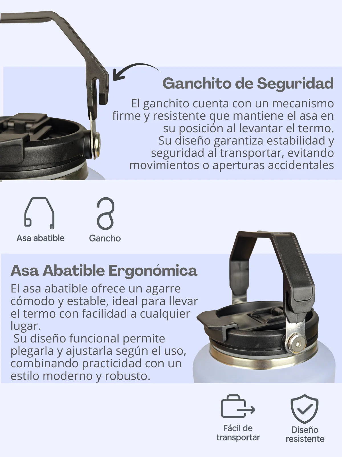 Pya-6 Food Grade 304 Sus ترمس من الفولاذ المقاوم للصدأ سعة 2000 مل مع جدار عازل مزدوج، مقبض مريح معزز، إغلاق مانع للتسرب وتصميم عصري متوفر بألوان متعددة غير لامعة للمشروبات