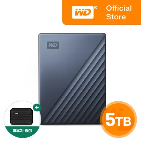 [WD한국총판] WD My Passport ULTRA 외장하드 5TB 블루 국내정품 AS 3년 (국내 당일 발송)