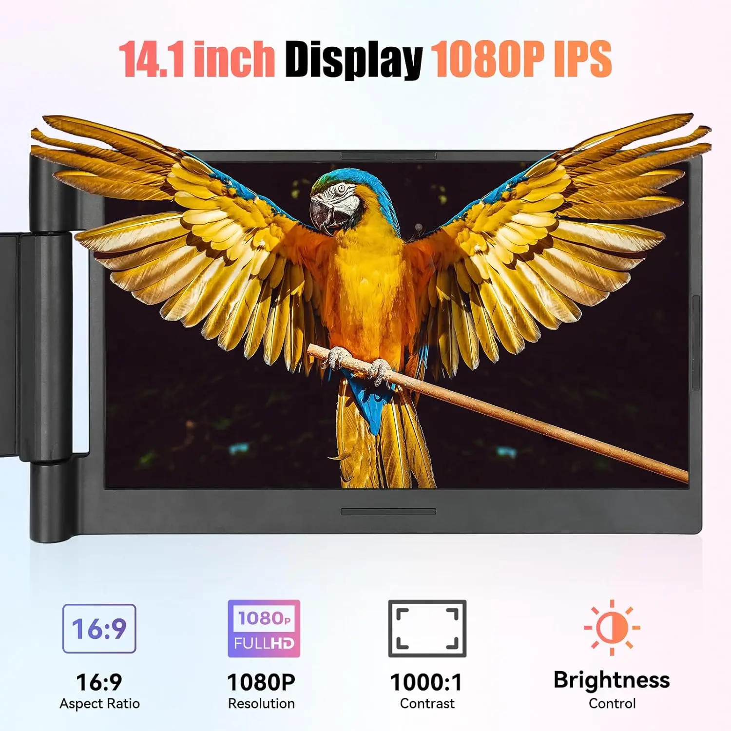 LE1411 14.1inch Laptops Screen Extender 280° Rotation FHD 1080P IPS Portable Monitors For Windows Mac Android Chrome 14-17 Inch