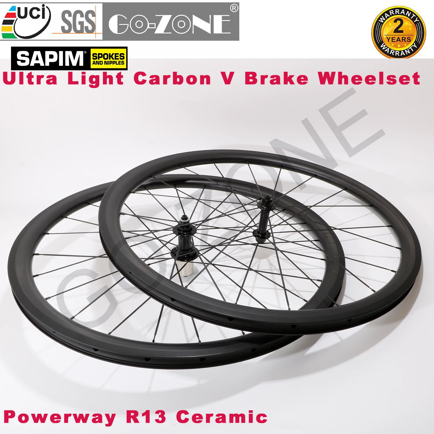 

25mm Width Ultra Light Carbon 700c Wheelset Ceramic Basalt Brake Edge Powerway R13 Clincher Tubeless Sapim Road Rim Brake Wheels