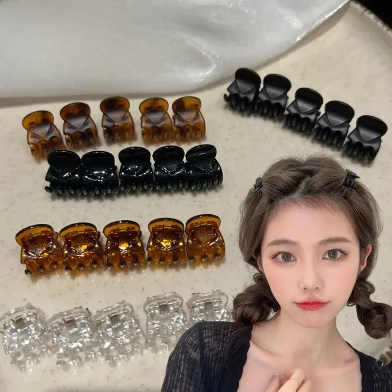 10/40 sztuk Mini pazury do włosów kobiety dziewczęta małe plastikowe czarne spinki do włosów spinki do włosów zacisk kucyk Holder nakrycia głowy dziecięce akcesoria do włosów — zdjęcie 2