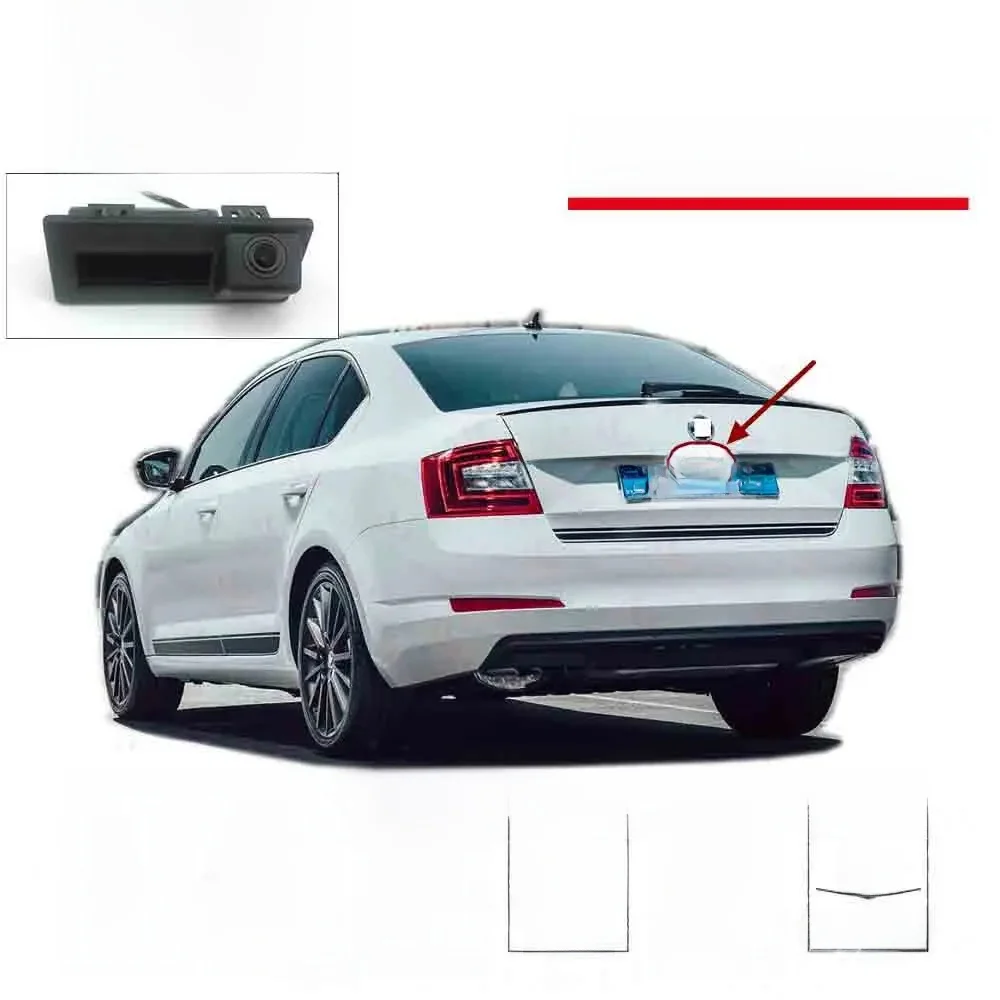 Kamera cofania JIAYITIAN HD do Skoda Octavia A7 5E 2015-2020 Superb MK3 z modułem MIB, montowana w klamce bagażnika. — zdjęcie 2
