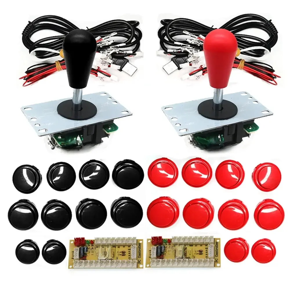 Copie SANWA Machine de jeu Console d'arcade Kit de bricolage boutons poussoirs de Joystick 8 voies pour PC Raspberry Pi contrôleur de carte USB à retard zéro