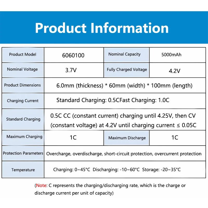6060100 Rechargeable High Large Capacity LiPo Battery 3.7V 5000mAh 606090 Lithium Polymer Battery for Power Bank 502040 656090