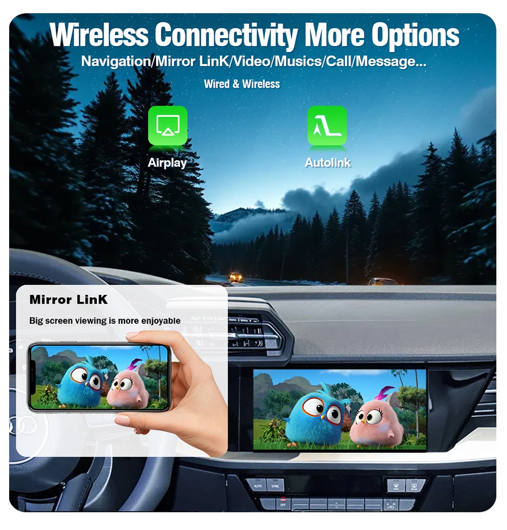 AUTOTOP Drahtlose CarPlay Android Auto für Audi A3 A4 A5 Q5L S5 MIB3 2020-22 Unterstützung Reverse Kamera Mirrorlink Airplay USB Player – Detail 4