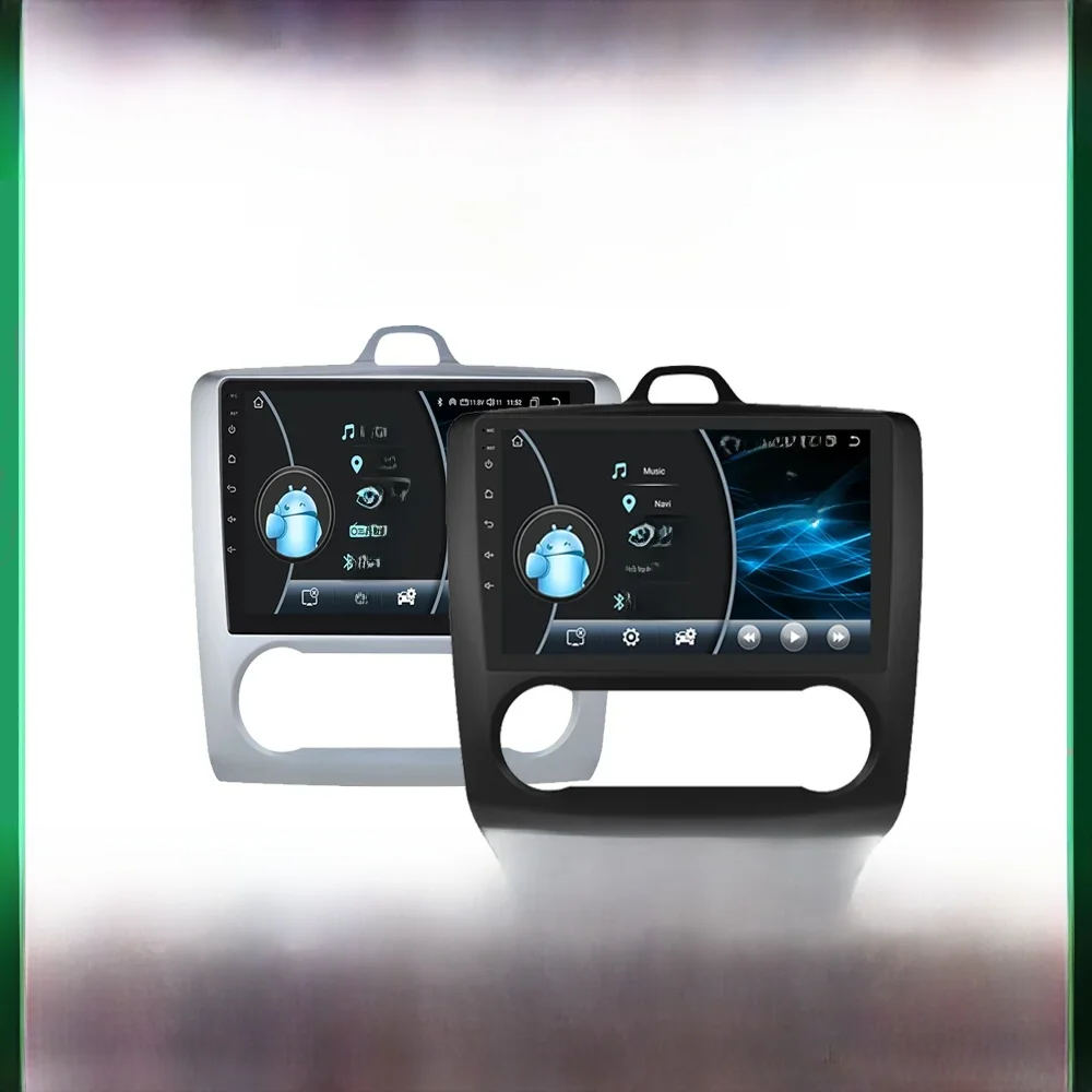 Hizpo 2din 9inch android13 autoradio für ford focus 2 mk2 2004-2011 auto ac carplay gps navi bt 4g rds dsp swc ui8581 headunit