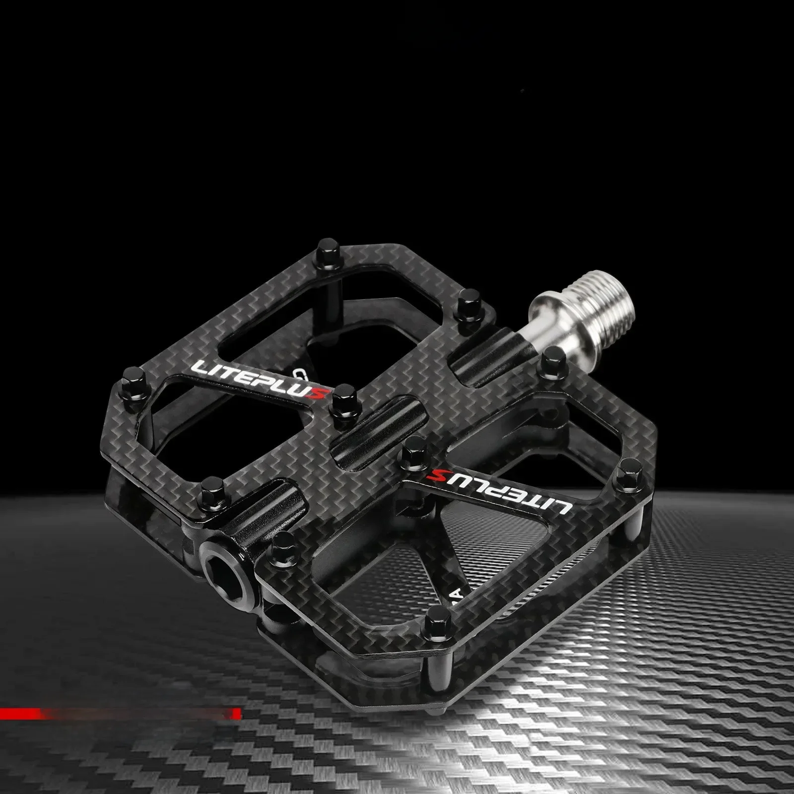 AliExpress GOLDIX LITEPLUS Carbon Fiber Pedal 185g MTB Titanium Shaft 3 Bearings Road Bike Pedal Anti Slip Racing