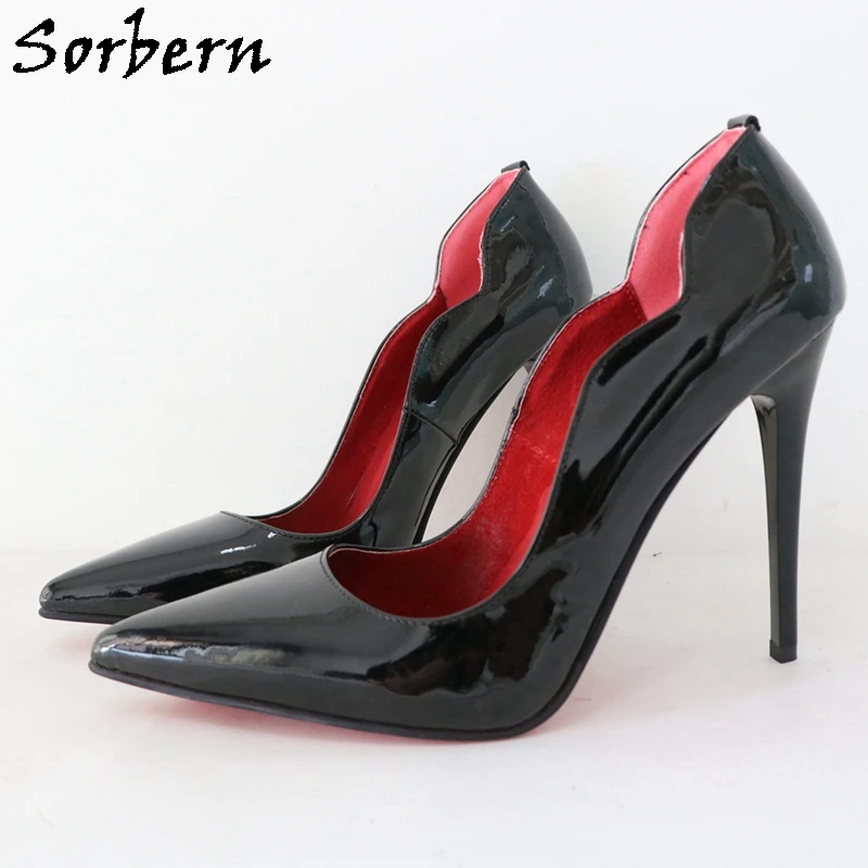 Sorbern Wave Edge Women Pump Shoes Slip On Pump Sissy Boy Party Stilettos Heeled