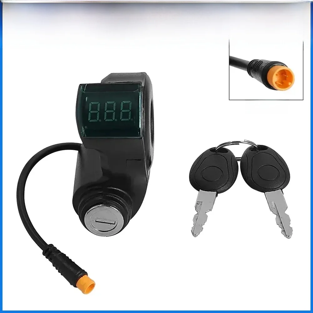 AliExpress LCQPTW E-Bike 3Pin Lgnition Lock Key Thumb Throttle for KUGOO M4 XiaoMi M365 Voltmeter Digital Voltage Display Switch Electric Scooter