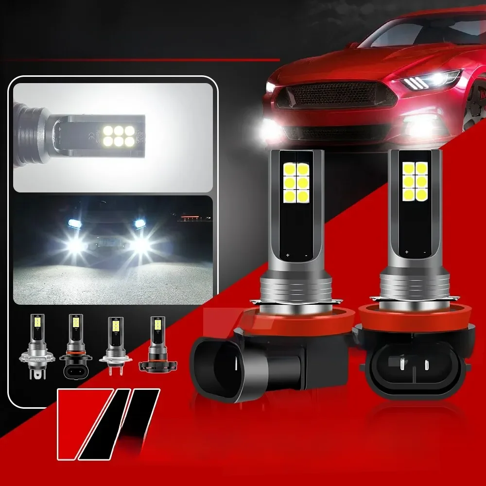 2 pçs h8 h3 h7 h11 carro 12 led lâmpada de nevoeiro 9005 hb3 9006 hb4 6000k branco amarelo gelo azul