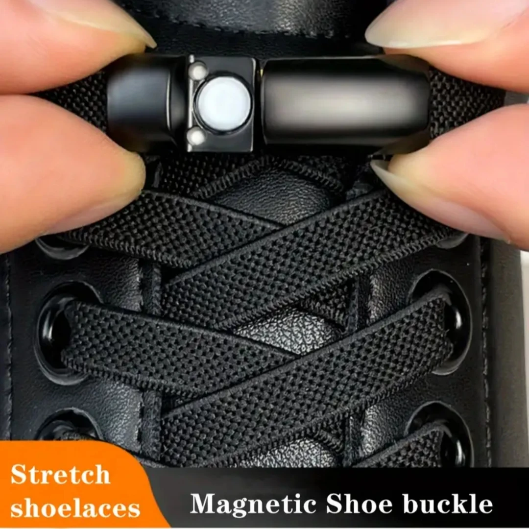 Magnetic Lock Shoelaces Without Ties Flat Elastic Laces Sneakers Boots No Tie Shoelace Rubber Bands for Shoes Accessories