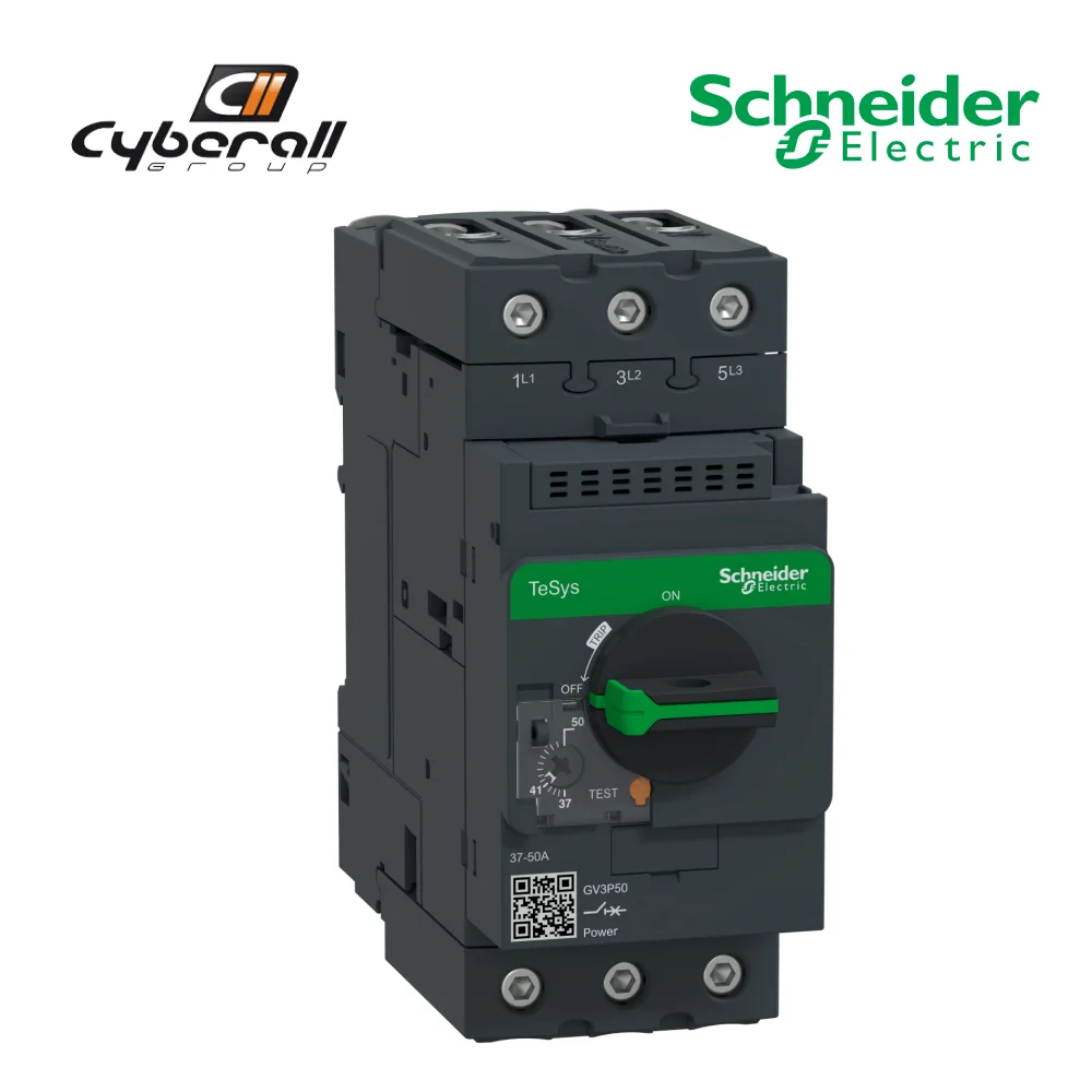 Schneider Electric-Cyberall-magnetothermal motor circuit breaker, model GV3, 3 pole, 37-50A 690V AC 50/60Hz reference: GV3P50