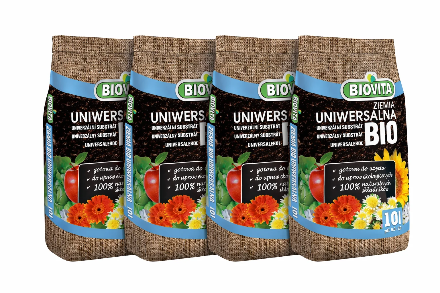 BIO Natural 10L Universele Aardplant Bloemenset 4X