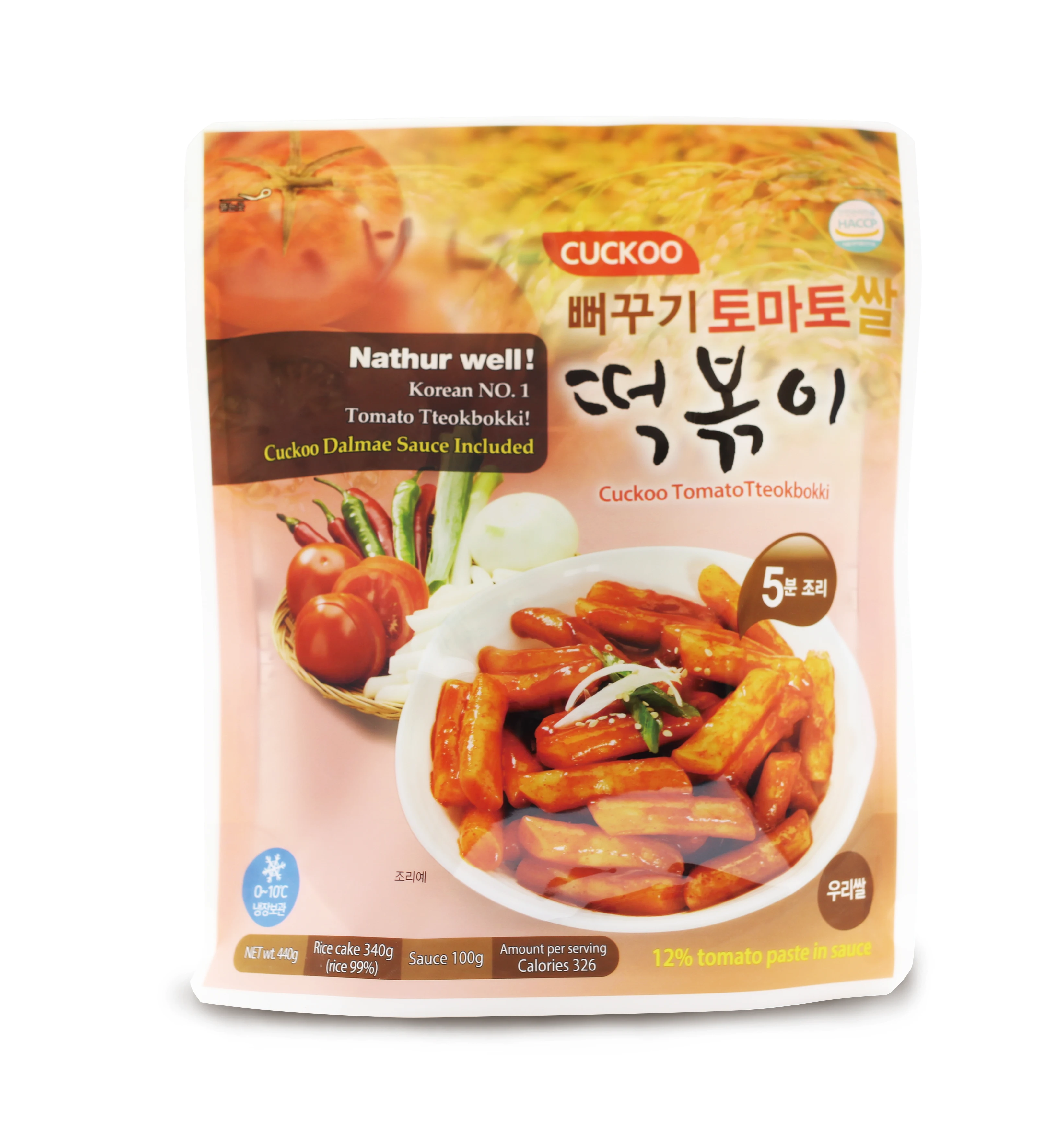 [뻐꾸기] 토마토쌀떡볶이 Tteokbokki 440g * 4개