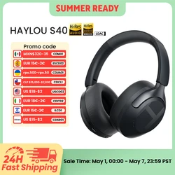 HAYLOU S40 ANC Wireless Headphone 50dB Noise Canceling Hi-Res 3D Spatial Audio Earphone with LDAC Bluetooth 6.0 Over Ear Headset