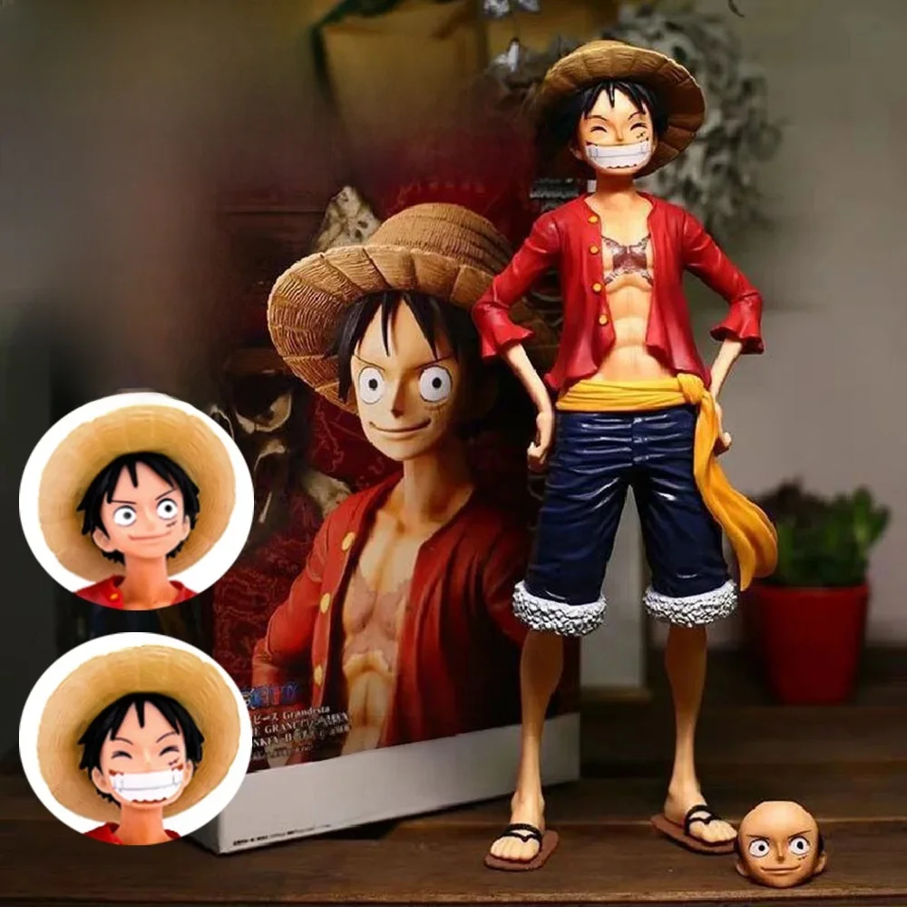 One Piece Anime Figure Model Toys Analyste, Confident Smiley Luffy, Three Form Face, Proxy Butter Action Figurine, Hot, 28cm