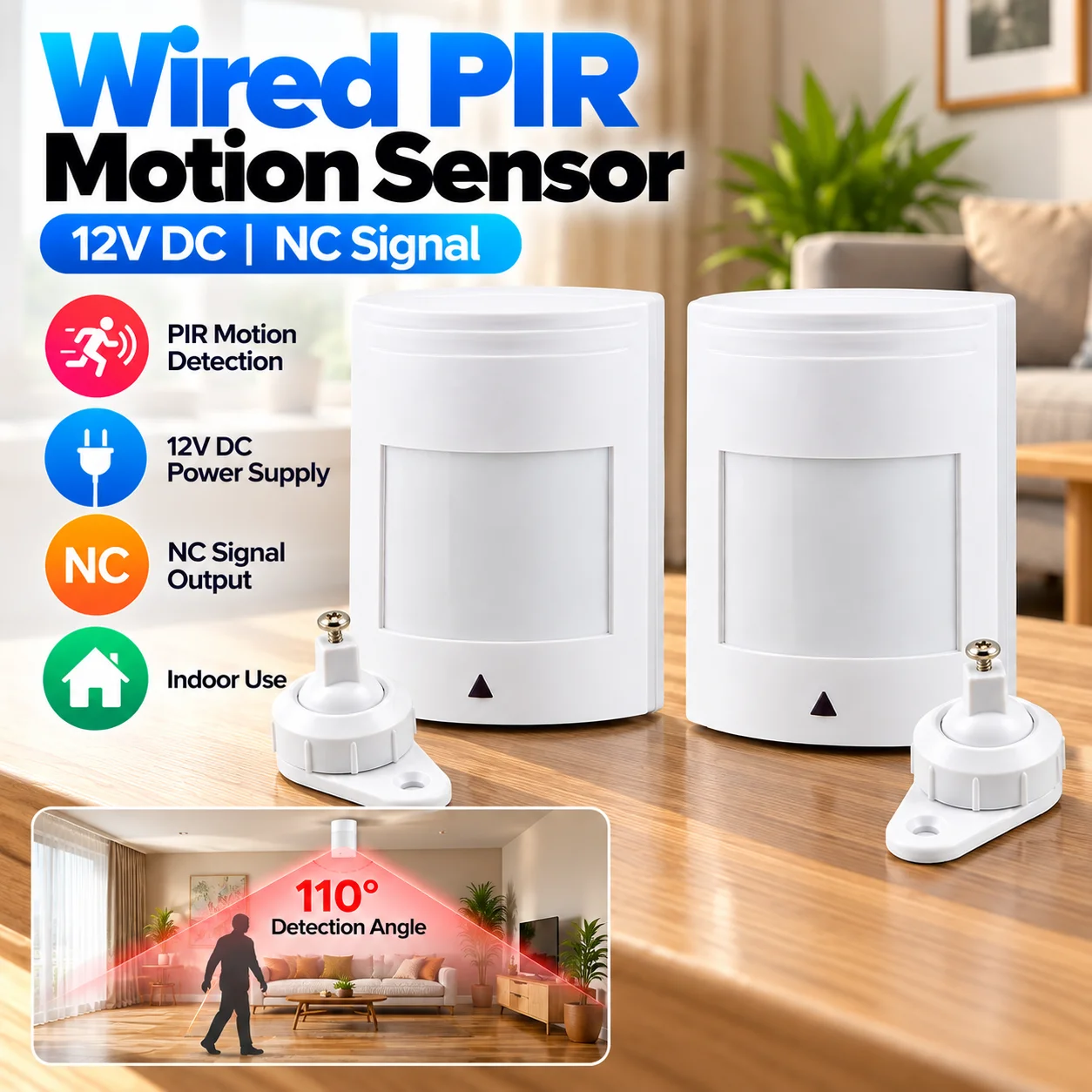 wired type Motion Sensor Wired Type PIR Detector Infrared Detector Switch With NC Output 12V For Tuya WIFI GSM Alarm System