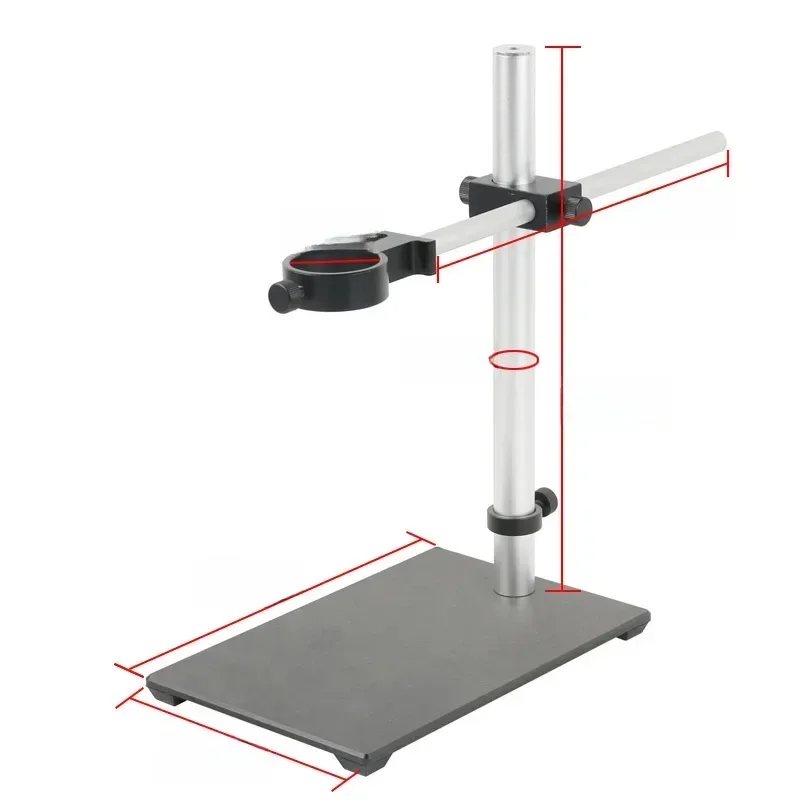 Uchwyt pierścieniowy 42mm 50mm z regulacją ostrości, regulowany statyw laboratoryjny/przemysłowy do mikroskopu wideo, metalowy uchwyt biurkowy do kamery wideo HDMI VGA — zdjęcie 2